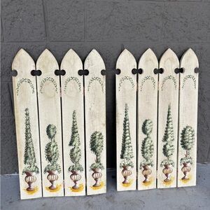 Rustic Cream and Green Wall Decor Panels